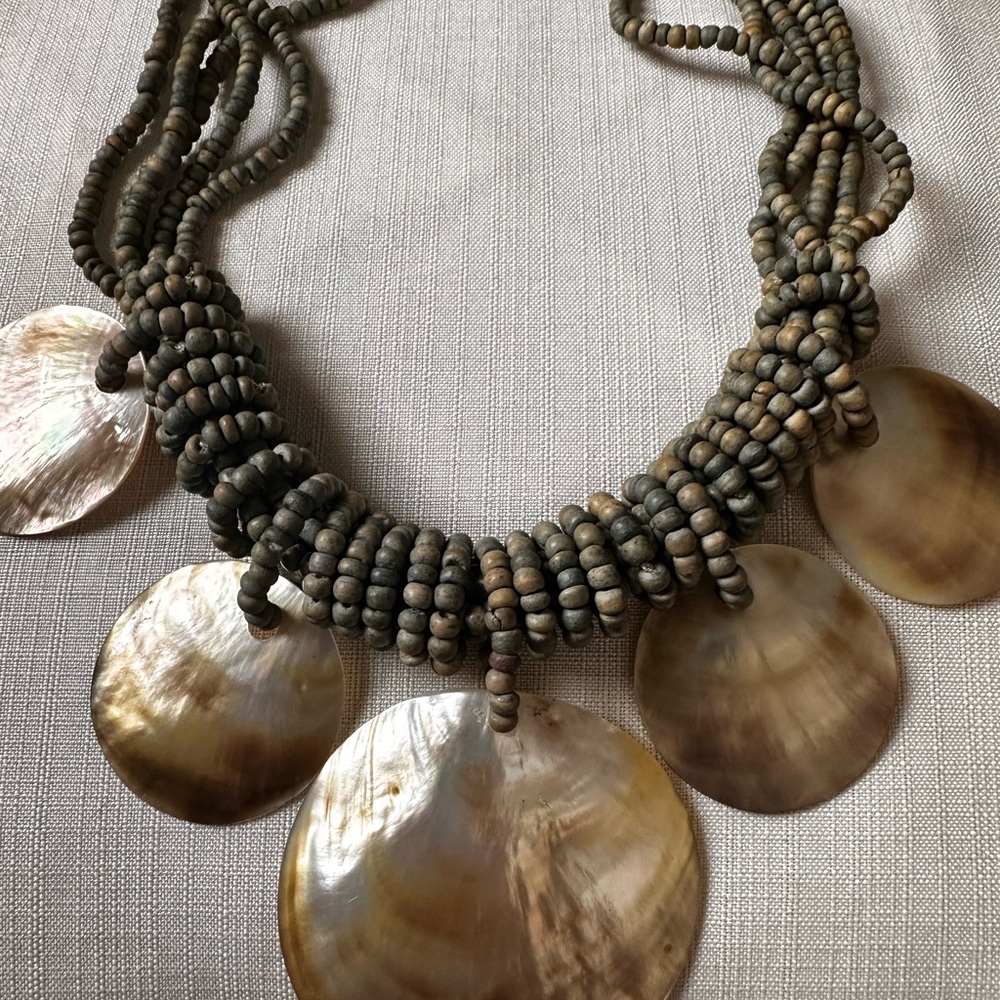 Shell Beaded Statement Necklace - image 8